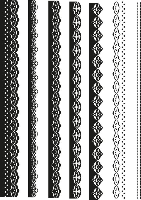 Artwork Black And White, Lace Stencil, Lace Tattoo Design, Alpona Design, Wafer Paper Flowers, Mehndi Style, Mandala Doodle, Black And White Stickers, Butterfly Template