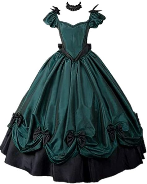 Amazon.com: Women's Southern Belle Costumes Rococo Ball Gown Gothic Victorian Costume Dress : Clothing, Shoes & Jewelry Southern Belle Costume, 19th Century Dress, Red Green Dress, Belle Costume, Century Dress, Punk Dress, Victorian Costume, Belle Dress, Gothic Victorian