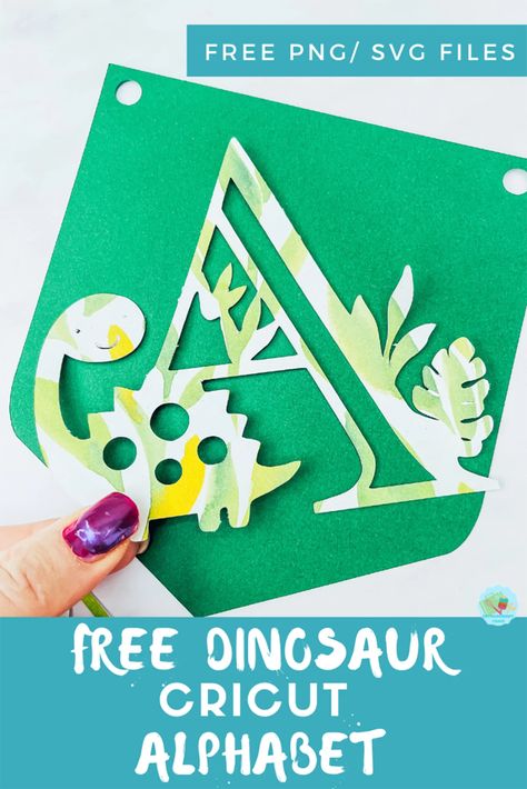 Card For New Year, Cricut Letters, Dinosaur Letters, New Year Card Ideas, New Year Card Making, Dinosaur Alphabet, Happy New Year Card, Cricut Svg Files Free, Cricut Birthday