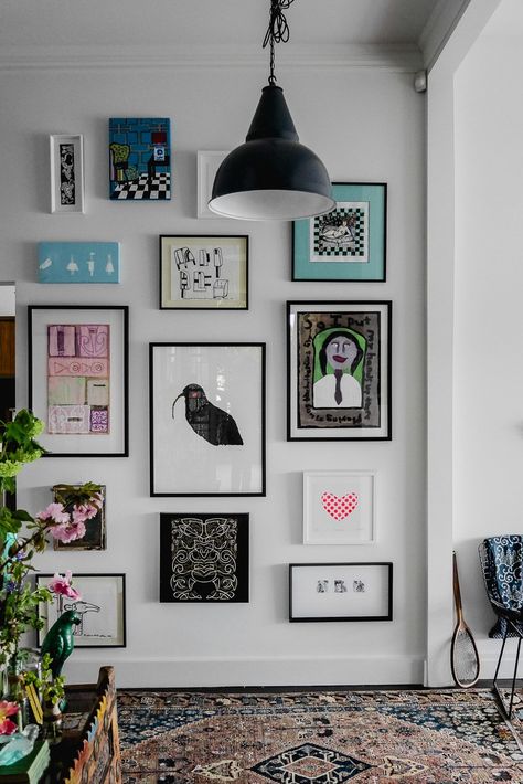 Gallery wall, gallery wall ideas, gallery wall layout, gallery wall living room, how to do a gallery wall, how to create a gallery wall Gallery Wall Layout, Gallery Wall Inspiration, Framed Pictures, It's Friday, Wall Gallery, Inspiration Wall, A Living Room, Art Gallery Wall, Hanging Art