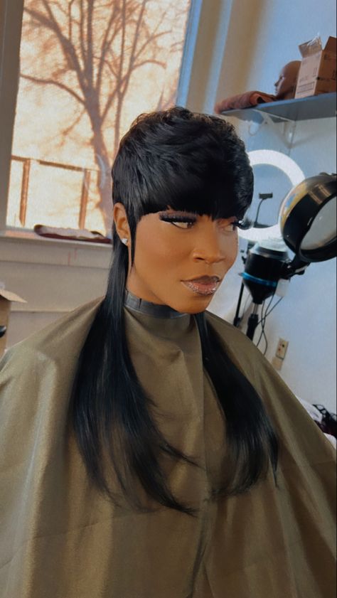 27 Piece Mullet, Mullet Hairstyle Women Black Woman, Mullet Hairstyle Black Women, Black Women Mullet Hairstyles, 27 Piece Quick Weave Hairstyles, 27 Piece Hairstyles, Short Relaxed Hairstyles, Competition Hair, Sophisticated Hairstyles