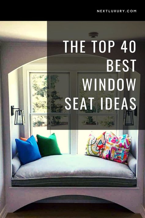 Adding a window seat to your home can be a great way to increase functionality and heighten your space’s aesthetics. #homedecor #homedecorideas #homedesign #homedesignideas #nextluxury Small Bay Window Ideas, Window Seat Curtains, Window Seat Living Room, Bay Window Seat Ideas, Small Window Seat, Reading Nook Window Seat, Bay Window Decorating Ideas, Reading Nook Window, Bay Window Seat Cushion