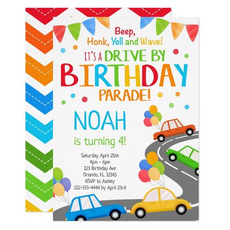 Drive By Invite Boy Birthday Parade Invitation #birthdayinvitations #birthday #1stbirthdayinvitations #quinceanerainvitations #birthdayinvitationstemplate #birthdayinvitationcard #disneybirthdayinvitations #zazzle #zazzleinvitation Transportation Birthday, 12 Birthday, Cars Birthday Invitations, Car Theme, Car Birthday, Quinceanera Invitations, Pink Invitations, 1st Birthday Invitations, Cars Birthday