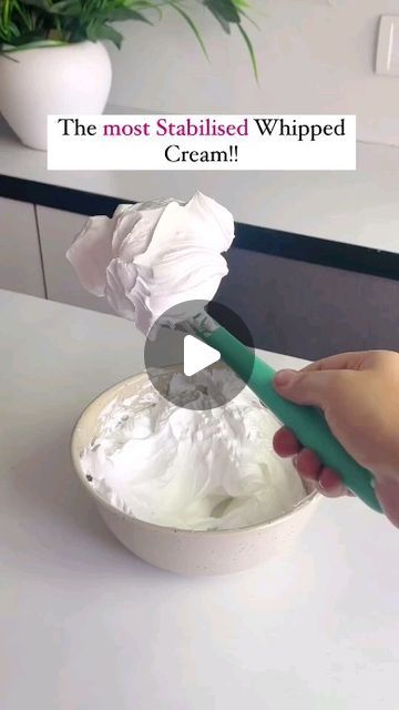 @worthitbakedgoods on Instagram: "@goodberry_byishleen This process will give you the most stabilised Whipped Cream!! Ingredients are 👇🏻  1. Take 1/2 Cup whipped cream  2. Add 1 tbsp Cornstarch in that  3. Then add 1 tbsp Icing sugar 4. Rest follow the steps as shown in the video and you are done  Make this and thank me later🙌  Follow @goodberry_byishleen for more  . . #reels #viralreels #viralvideos #trendingreels #bakingislove #bakingismypassion #caketipsandtricks #whippedcream #whippedcreamhack #whippedcreamtips" Stablized Whipped Cream, Fluffy Icing, Alcoholic Punch Recipes, Whipped Cream Cakes, Stabilized Whipped Cream, Frosting Recipes Easy, Recipes With Whipping Cream, Cake Hacks, Mini Bundt Cakes