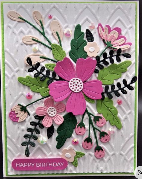 Spellbinders Dies Cards, Spellbinders Be Bold Blooms Card Ideas, Flower Die Cut Cards, Handmade Flower Cards, Spellbinders Be Bold Blooms Cards, Card Crafting Ideas, Bold Blooms Cards, Spellbinders Blooms, Flower Cards Handmade