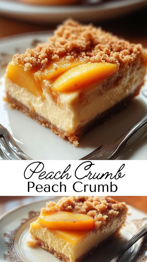 This Cozy Peach Crumb Cheesecake Delight is a dessert perfect for fall and winter! With creamy cheesecake and a sweet peach layer, it’s topped with a buttery crumble that’s simply irresistible. Add this recipe to your collection of fall dessert ideas for a warm and satisfying treat! Fall Dessert Ideas, Cheesecake Delight, Cheesecake With Whipped Cream, Peach Cheesecake, Plain Cookies, Fruit Toppings, Peach Slices, Canned Peaches, Simply Irresistible