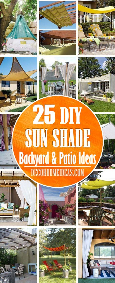 Backyard Patio Sunshades, Diy Sunshade For Deck, Sunshade Patio Ideas, Outdoor Sail Shade Ideas, Patio Sail Shade Ideas, Diy Sun Shade For Patio, Sail Shade Post Ideas, Sunshade Ideas Outdoor Spaces, Sail Shades For Patio