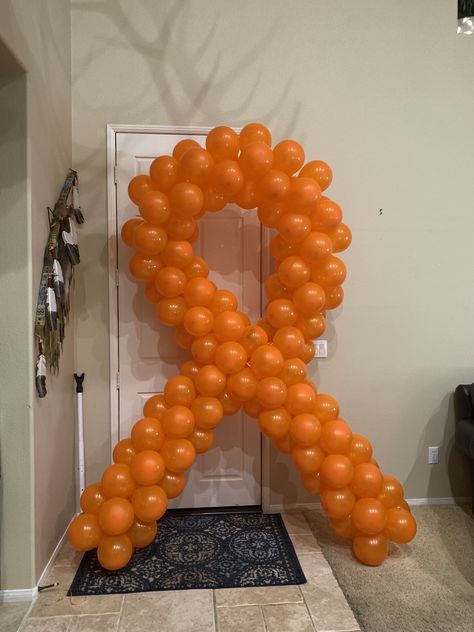 Balloon Ribbon for leukemia awareness Remission Party Ideas, End Of Chemo Party Ideas, Remission Celebration, No More Chemo Party, Transplant Party, Remission Party, Chemo Party, Chemo Care Kit, Hodgkin Lymphoma