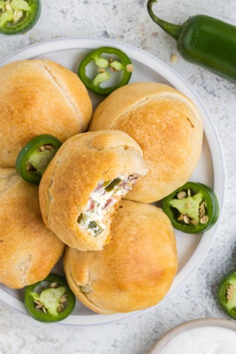 Easy Jalapeño Poppers Using Crescent Rolls Mandarin Orange Dessert, Mandarin Orange Dessert Recipes, Canned Mandarin Oranges, Hearty Appetizer, Using Crescent Rolls, Cream Cheese Jalapeno Poppers, Jalapeno Popper Bites, Recipes Using Crescent Rolls, Kolache Recipe