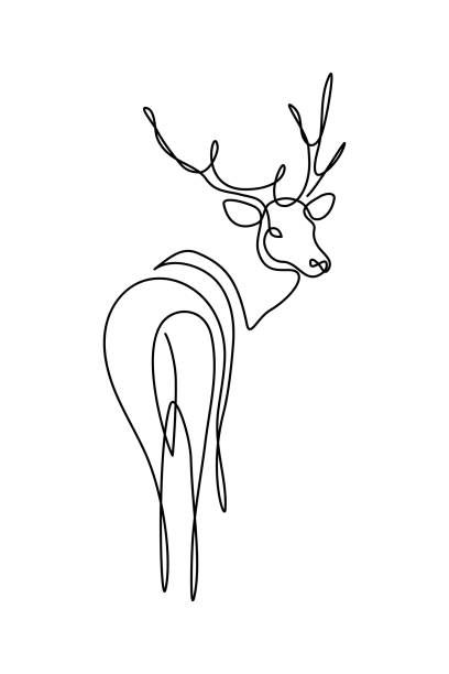 Deer Antler Tattoos, Deer Antler Tattoo, Deer Outline, Antler Tattoos, Antler Tattoo, Flower Vector Art, Wildlife Tattoo, Peony Drawing, Line Art Tattoo