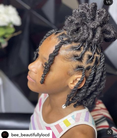 Cute Lock Styles, Loc Hairstyles For Girls Kids, Locs Hairstyles For Girls Kids, Lil Girl Loc Styles, Girl Loc Styles Kids, Dread Hairstyles For Kids, Little Black Girls Loc Styles, Loc Styles For Girls Kids, Dreadlock Hairstyles For Kids