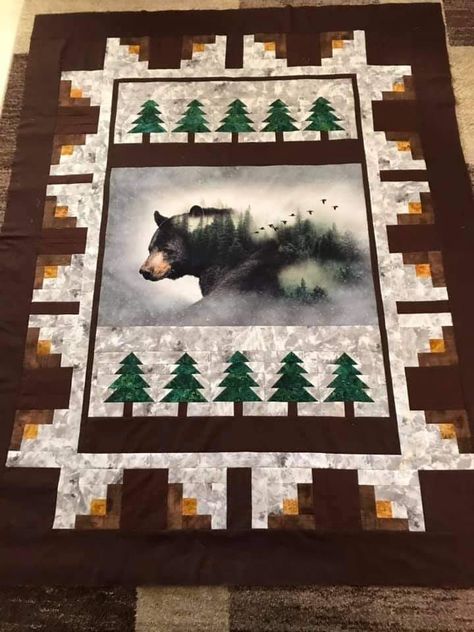 Valor Quilts, Collage Quilting, Wildlife Quilts, Backing A Quilt, Quilt Panels, Border Patterns, Winter Quilt, Panel Quilt Patterns, Quilt Borders