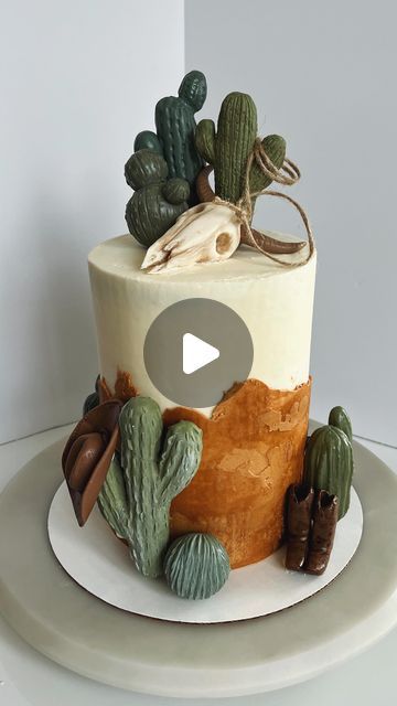 Southwestern Cake Ideas, Rodeo Cake Ideas, Western Cakes Birthday, Western Cake Ideas, Wild West Cake, Mixed Berry Filling, Western Cake, Cowboy Birthday Cakes, Cowgirl Cake