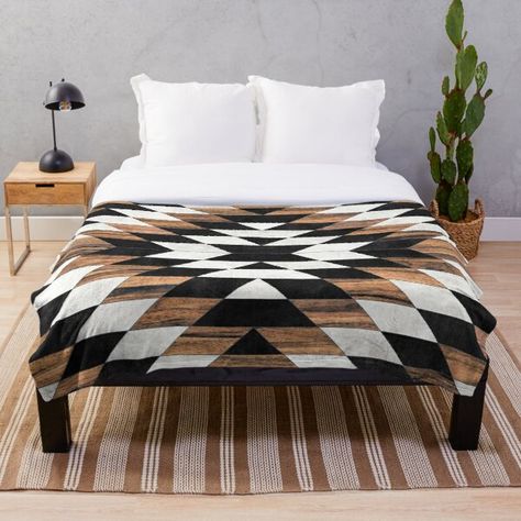 "Urban Tribal Pattern No.13 - Aztec - Concrete and Wood" Throw Blanket by ZoltanRatko | Redbubble Southwest Bedroom, Western Comforter Sets, Western Room, Concrete And Wood, Western Bedroom Decor, Western Rooms, Western Bedroom, Bedrooms Ideas, Southwest Decor