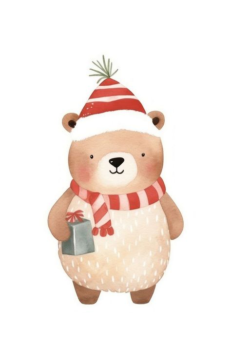 Bear christmas snowman cartoon. AI generated Image by rawpixel. | free image by rawpixel.com / Makornkan m Christmas Bear Drawing, Christmas Animals Drawing, Christmas Animals Illustration, Christmas Bento, Galletas Royal Icing, Xmas Illustration, Teddy Bear Drawing, Snowman Cartoon, Kids Door Signs