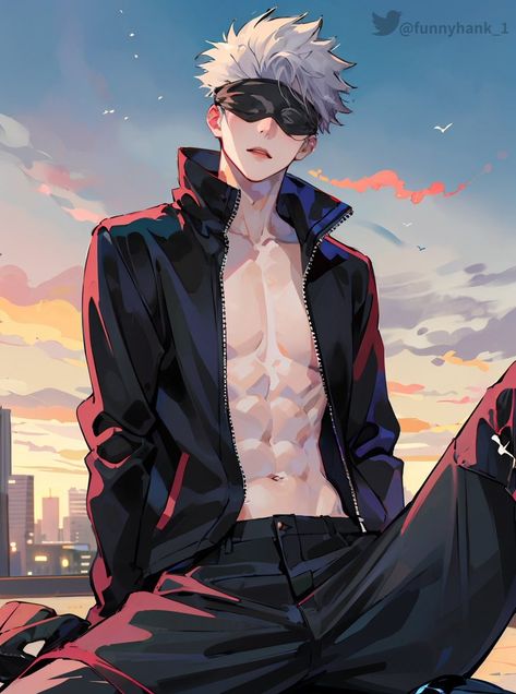 from @funnyhank_1 on twitter Anime Show, V Bta, Anime Boy Sketch, 1080p Anime Wallpaper, Ju Jitsu, Cool Anime Backgrounds, Hottest Anime Characters, Dark Anime Guys, Anime Guys Shirtless