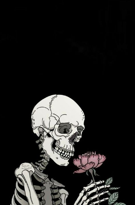 Spring Skeleton Wallpaper, Skull Lockscreen, Dark Theme Wallpaper Aesthetic, Skelton Wallpers Aesthetic, Screenlock Wallpapers, Skeletons Wallpaper Aesthetic, Skeleton Artwork, Halloween Wallpaper Iphone Backgrounds, Skeleton Drawings