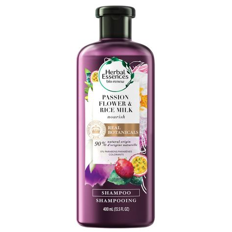 Herbal Essences Passion Flower & Rice Milk Shampoo Passion Fruit Flower, Herbal Essence Shampoo, Ph Balanced Shampoo, Rosemary Herb, Nourishing Shampoo, Rice Milk, Herbal Essences, Herbal Infusion, Flower Essences