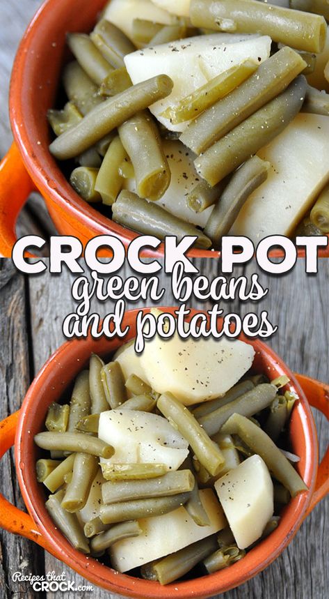 Are you looking for a delicious and easy recipe that just might be the perfect comfort side dish? This Crock Pot Green Beans and Potatoes is all of that! Yum! Crock Pot Green Beans, Crockpot Sides, Ranch Green Beans, Crockpot Sausage, Crockpot Green Beans, Beans And Potatoes, Crock Pot Potatoes, Weekend Food, Potatoes Recipes