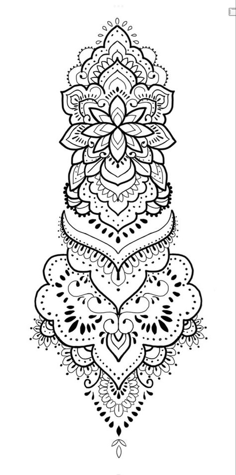 Mandala Art Mandela Tattoo Drawing, Paisley Mandala Tattoo, Ornamental Shin Tattoos For Women, Ornamental Tattoo Design Leg, Long Mandala Tattoo, Ornamental Tattoo Design Mandalas, Mandala Drawing Tattoo, Mandala Drawing With Quotes, Mandala Drawing Simple