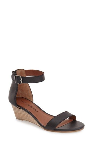 Lucky Brand 'Jorey' Wedge Sandal (Women) Lucky Brand Sandals, Brand Sandals, Black Wedge Shoes, Low Wedge Sandals, Women Heels, Trendy Sandals, Classy Shoes, Flat Dress Shoes, Womens Sandals Summer