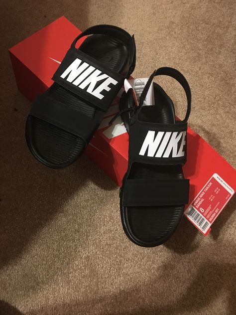 Women’s Nike Tanjun Sandals Size 8 Nike Slippers, Nike Sandals, Nike Slides, Fresh Shoes, Hype Shoes, Cute Sandals, Slides Shoes, Dream Shoes, Golf Shoes