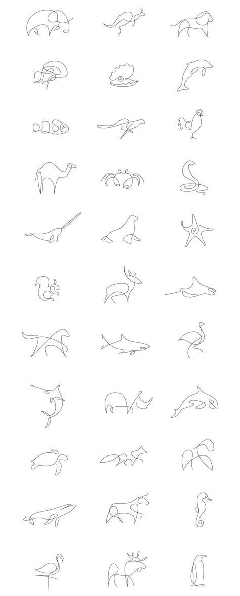 Line Animals, One Line Animals, Tiny Tattoos For Women, Ankle Tattoos For Women, Single Line Tattoo, Neck Tattoos Women, Best Tattoos For Women, Small Girl Tattoos, My Animal