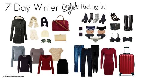 Packing during the winter can be a challenge, but we put together a Dream Travel Stylish winter packing list for a 7 day trip itinerary. Winter Travel Packing List, Packing List Winter, Winter Travel Packing, Holiday Packing List, Holiday Packing Lists, Winter Packing List, Travel Packing List, European Trip, Spring Summer Capsule Wardrobe