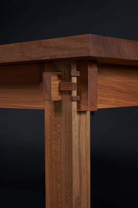 Table # 3 Dutch Elm on Behance Wood Joinery Detail, Japanese Wood Joints, Elm Wood Furniture, Wood Bed Frame Diy, Fine Woodworking Furniture, Japanese Woodworking Projects, Japanese Carpentry, Wood Dining Room Table, Japanese Joinery