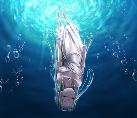 Underwater Wallpaper, Fall Anime, Underwater Background, Water Aesthetic, Water Background, Girl In Water, Underwater Art, Anime Backgrounds Wallpapers, Anime Inspired