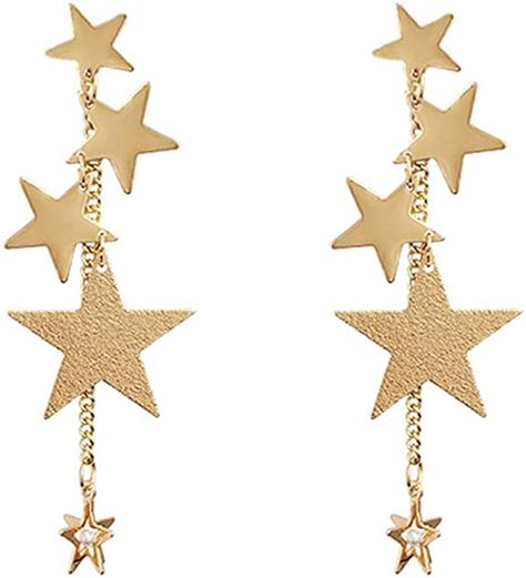 18k Gold Star Long Tassel Dangle Earrings for Women Shooting Star Earrings Meteor Lucky Star Pearl Drop Earrings Jewelry Speak Now Taylors Version Jude Duarte Cruel Prince Cute Earrings Stars Midnights Amazon Gold Rush 🌟💫 Star Pearl, Large Dangle Earrings, Betsey Johnson Earrings, Lucky Star, Shooting Star, Beaded Dangle Earrings, Long Pendant, Shooting Stars, Gold Star