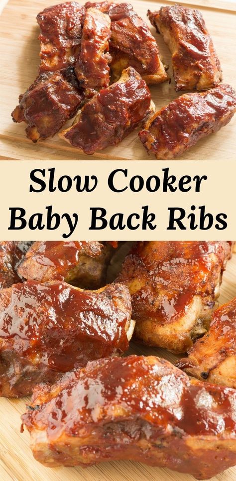 Slow Cooker BBQ Ribs - Pear Tree Kitchen Slow Cooker Baby Back Ribs, Slow Cooker Bbq Ribs, Bbq Baby Back Ribs, Tender Ribs, Crockpot Ribs, Slow Cooker Ribs, Delicious Slow Cooker Recipes, Slow Cooker Bbq, Back Ribs