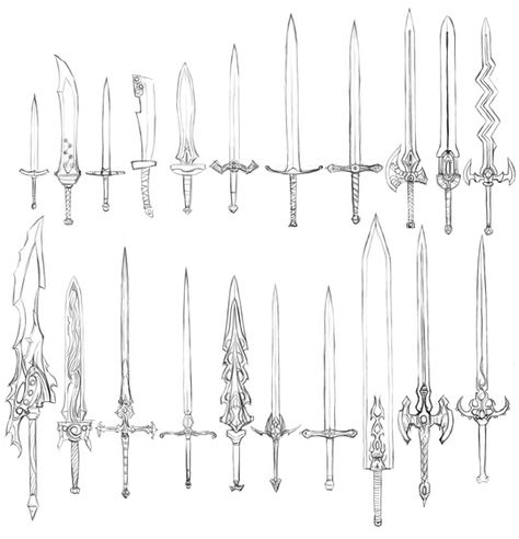 Greatsword Reference, Scythe Sketch, Swords Drawing, Jar Of Happiness Template, Elf Drawings, Types Of Swords, Fantasy Drawings, Body Reference Drawing, Magic Design