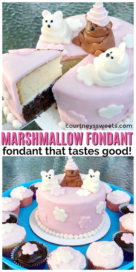 Good Tasting Fondant Recipe, Marshmellow Fondant Recipe Easy, Homemade Fondant Recipe, Recipe For Cakes, Homemade Fondant Recipes, Marshmallow Fondant Recipe, Frosting Ideas, Cake Rose, Homemade Fondant