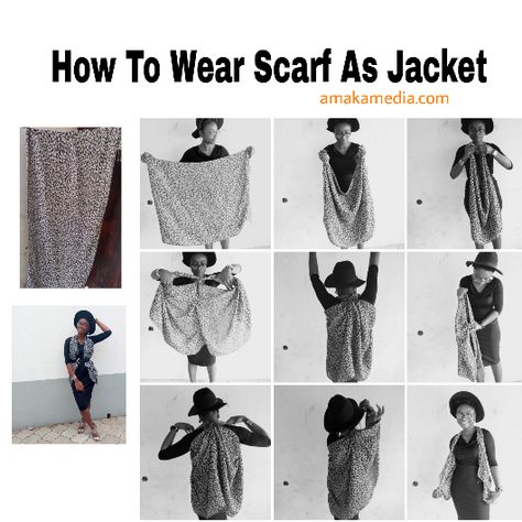 How To Wear Your Scarf As A Jacket (In 5 Easy Steps) Scarf As A Jacket, Wear Scarf, Dress Body Type, Scarf Jacket, Diy Jacket, Leopard Print Scarf, Stitch Fix Stylist, Scarf Dress, A Jacket