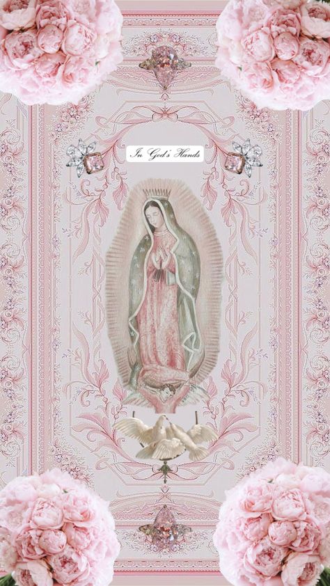 #virginmary #easter #catholicaesthetic #maryaesthetic Mother Mary Wallpaper, Mexico Wallpaper, Catholic Wallpaper, Pink Wallpaper Hello Kitty, Virgin Mary Art, Mexican Culture Art, Cute Home Screens, Cross Wallpaper, Jesus And Mary Pictures