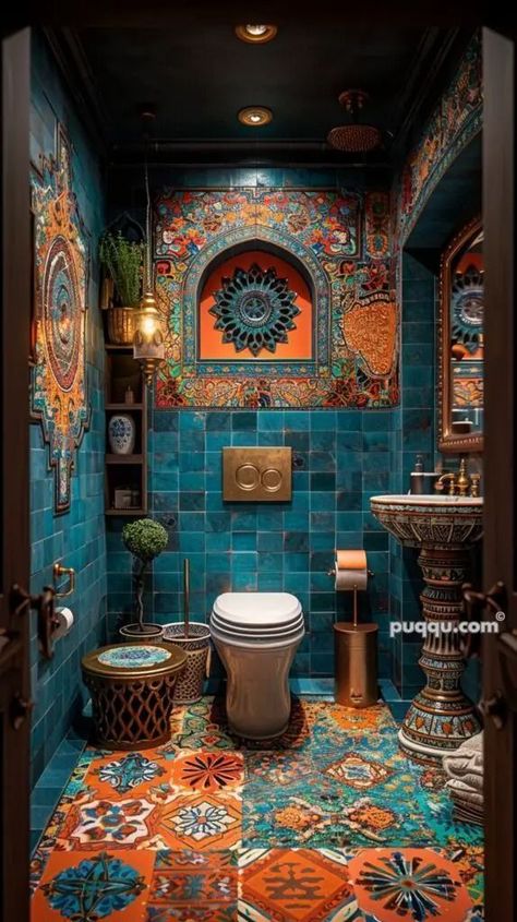 Moroccan Style Bathroom, Moroccan Inspired Bathroom, Designer Bathrooms, Moroccan Bathroom, Pink Bathroom Decor, Ikea Kitchen Design, Bohemian Bathroom, Retro Kunst, Stunning Bathrooms