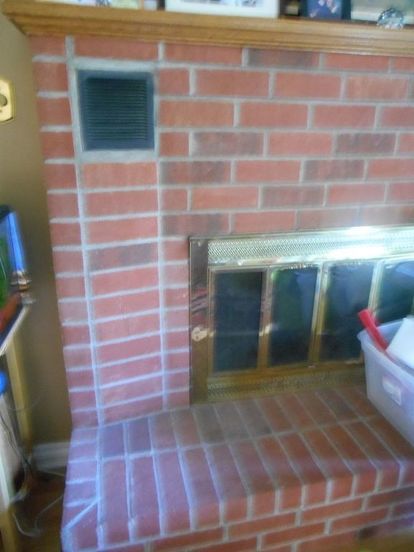 Heatilator Fireplace Remodel, Tile Stickers Fireplace, Heatilator Fireplace, Bathroom Peel And Stick, Floor Fireplace, Remodel Fireplace, Fireplace Vent, Wood Burning Fireplace Inserts, Red Brick Fireplaces