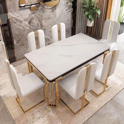 Dining Table Restaurant, Dining Table Sizes, Luxury Dining Table, Marble Top Dining Table, Table Restaurant, Dining Table Kitchen, Dining Room Wallpaper, Dinning Room Design, Dining Furniture Sets