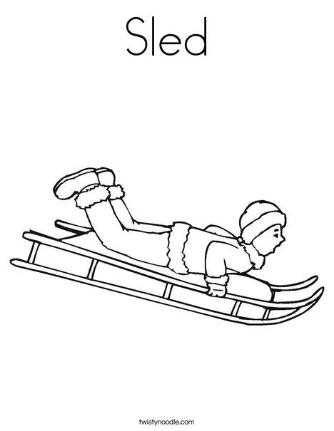 Sledding Drawing, Drawing With Letters, Sleds For Kids, Winter Sleds, Coloring Pictures For Kids, Sports Coloring Pages, Coloring Pages Winter, Christmas Sled, Snow Sled