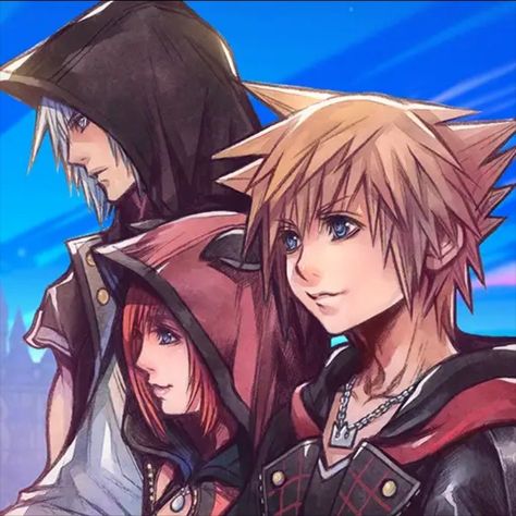 Sora Riku Kairi Sora Riku Kairi, Kingdom Hearts Quotes, Sora And Kairi, Kingdom Hearts Wallpaper, Kh 3, Tetsuya Nomura, Anime Kingdom, Kingdom Hearts Ii, Kingdom Hearts Fanart