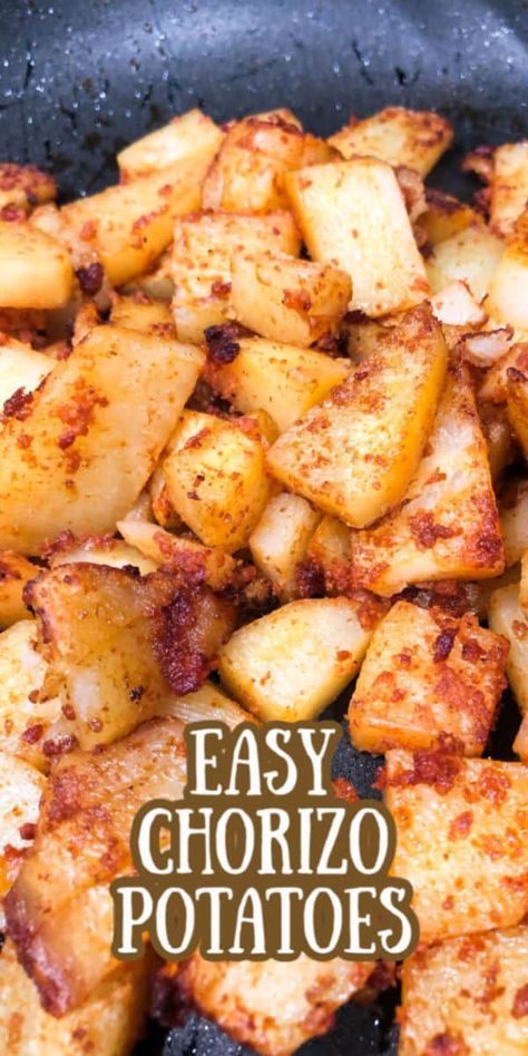 Chorizo Potatoes -delicious breakfast potatoes with Chorizo. Chorizo Potatoes, Recipes Using Bacon, Chorizo Breakfast, Best Vegetable Recipes, Breakfast Sides Dishes, Chorizo And Potato, Chorizo And Eggs, Blackstone Recipes, Chorizo Recipes