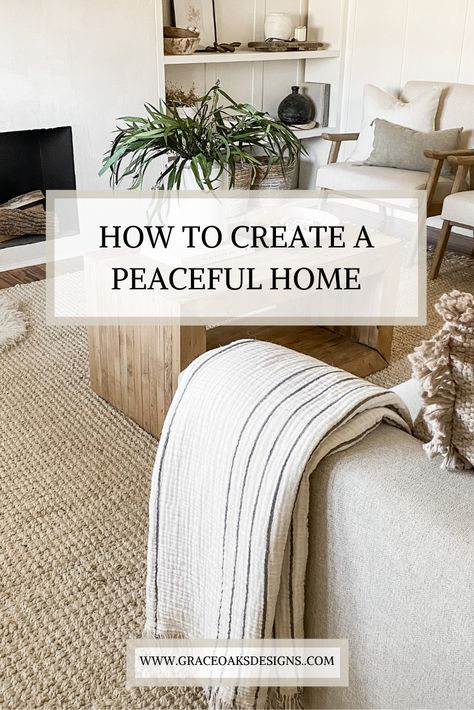 How to create a peaceful home. What it means to create intentional spaces in the home. How to create peaceful spaces. Calm Living Room, Art Deco Style Interior, Peaceful Bedroom, Zen Home Decor, Peaceful Living, Peaceful Home, Hygge Home, Home Inspo, My New Room