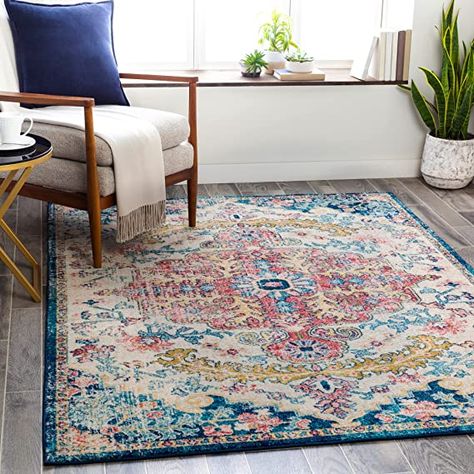 Amazon.com: Artistic Weavers Odelia Vintage Bohemian Area Rug,7'10" x 10'3",Orange/Navy : Everything Else Bohemian Area Rug, Aqua Area Rug, Teal Area Rug, Updated Traditional, Bedroom Area Rug, Boho Area Rug, Medallion Rug, Pink Area Rug, Orange Area Rug