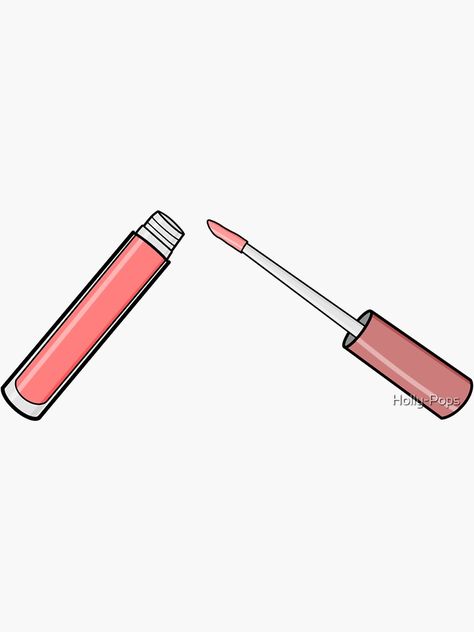 "Pink Lip Gloss" Sticker by Holly-Pops | Redbubble Lipgloss Drawing, Lip Gloss Drawing, Lip Drawing, Makeup Drawing, Lipgloss Lips, Pink Lip Gloss, Lips Drawing, Lip Gloss Tubes, Sketchbook Ideas