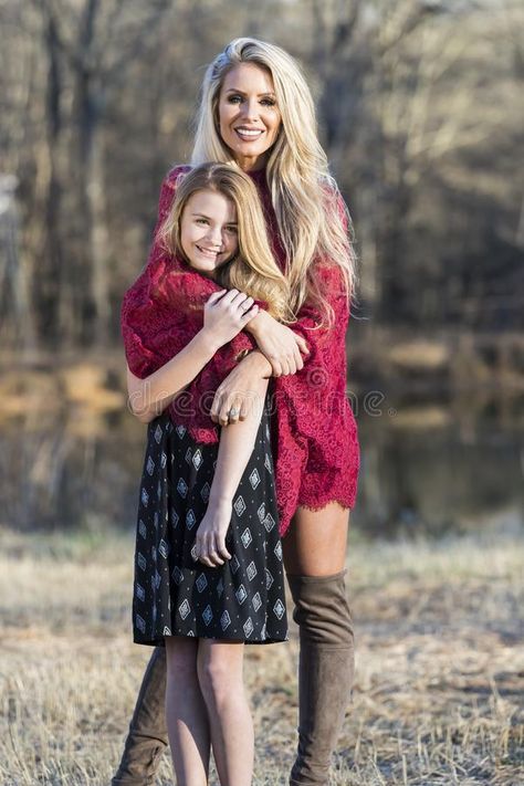 Gorgeous Blonde Model Posing With Her Teenage Daughter Stock Photo - Image of attractive, park: 110804592 Mother Daughter Poses Photography, Mom And 2 Daughters Photo Ideas, Mother Daughter Pictures Older, Mother Daughter Fall Photoshoot, Single Mom Pictures With Kids, Mom And Daughter Poses, Mom Daughter Photoshoot, Mom And Daughter Pictures, Mom And Daughter Photo Ideas