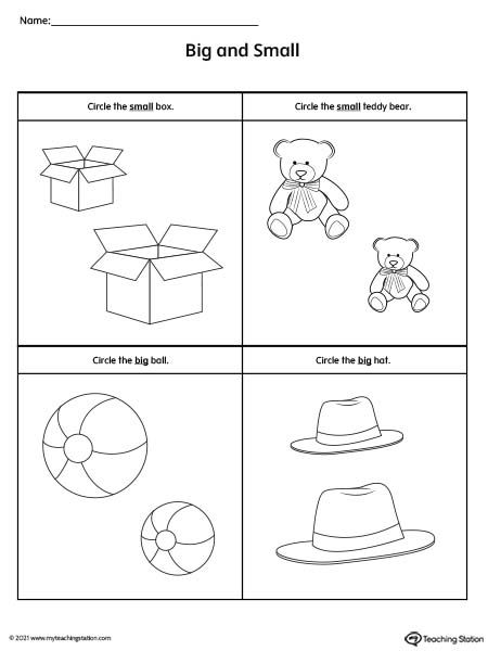 Big and Small Worksheet: Objects Worksheet.Being able to compare the size of objects is a precursor to the measurement skills needed to move into the upper elementary grades. Help students understand and learn to differentiate between big and small items with these fun MyTeachingStation.com worksheets. Big And Small Theme Preschool, Comparing Objects Worksheets, Big Small Concept For Kids, Circle Big And Small Objects, Science Worksheets For Preschool, Concept Of Big And Small For Kids, Big And Small Worksheets Kindergarten, Big And Small Worksheets For Preschool, Big And Small Objects Worksheets