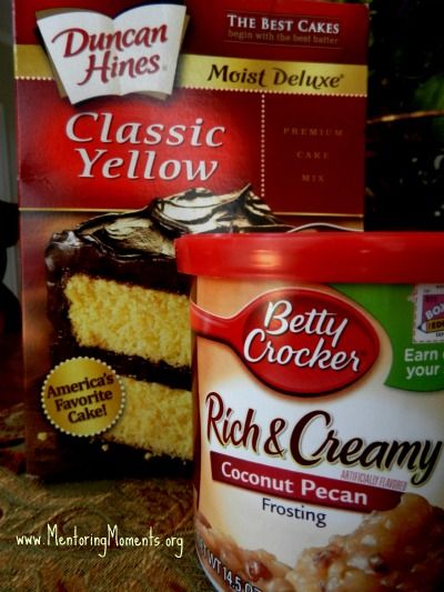 Cake With Frosting Mixed In, Cake With Icing Inside, Bundt Cake With Coconut Pecan Frosting, Butter Pecan Cake With Frosting Inside, Yellow Box Cake Mix Recipes Ideas Easy, Coconut Pecan Icing Recipe, Easy Butter Pecan Cake, Coconut Pecan Cake Recipe, Coconut Pecan Frosting Recipe