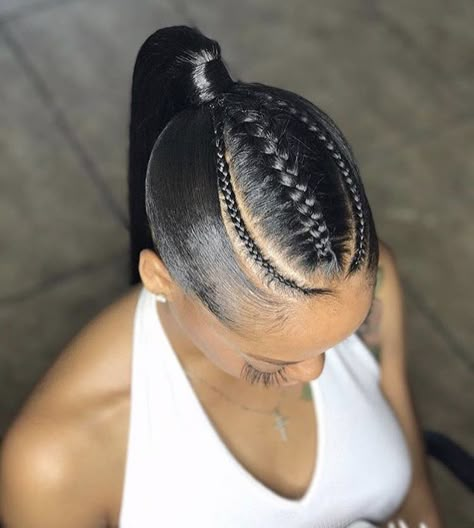 Ponytails Braids For Black Hair, Updo Ponytail Hairstyles Black Hair, Ponytail Styles For Black Women, High Ponytail Hairstyles For Black Women, Braid Ponytail For Black Women, Black Women Ponytail Hairstyles, Ponytails For Black Women, Ponytail Hairstyles For Black Women, Braids French