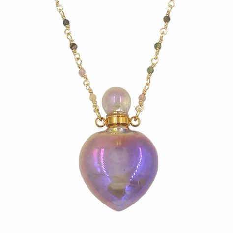 Aura Perfume, Purple Bottle, Rainbow Aura Quartz, Bullet Necklace, Rainbow Aura, Aura Crystals, Spirit Quartz, Angel Aura Quartz, Bottle Necklace